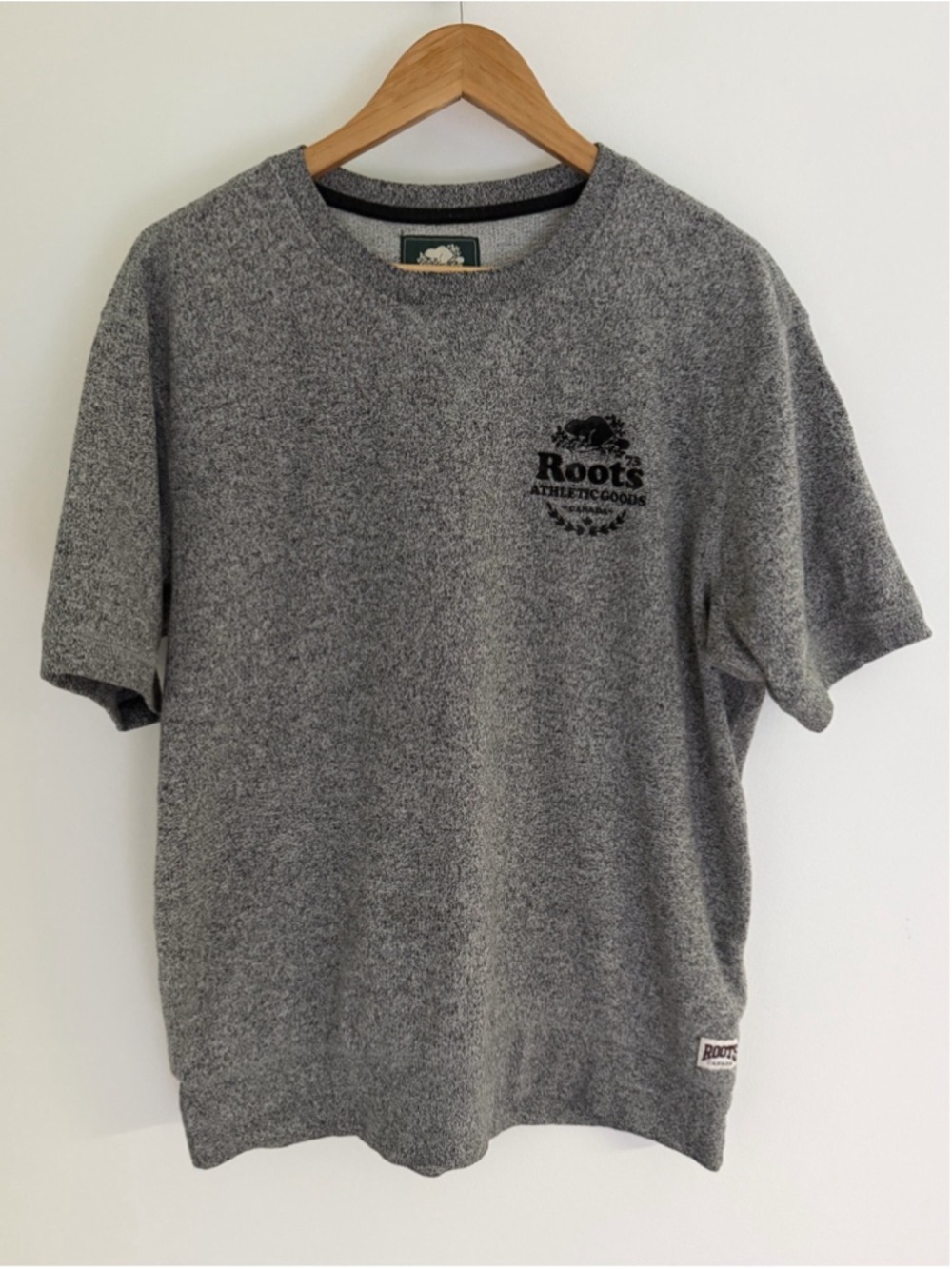 Roots Canada Short Sleeve Sweatshirt Grey Large
